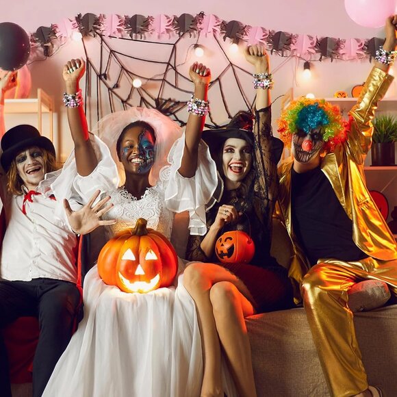 56 Pcs Halloween Beaded Bracelets Set for Women Unisex Spooky Charm Accessories - Picture 6 of 6